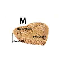 3pcs/2pcs/1pc Wicker Heart-Shaped Trays, Kitchen Serving Platters, Storage Baskets, Fries Basket, Fruit Plate, Snack Tray, Salad Plate, Bread Basket, Decorative Platters For Home, Living Room, Kitchen, Dining Room - Yellow - View 8