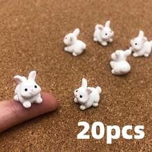 50/30/20/10/5/1pc Mini Resin Rabbit Figurines - Cute Q-Version Sitting/Lying Rabbit, Includes Sitting, Lying, Kneeling And Standing Poses, Suitable For DIY Miniature Garden, Easter Decoration, Dollhouse Scene Arrangement - Outdoor/Miniature Rabbit Statue 5-Piece Set - One Size - View 9
