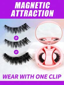 Magnetic Glue-Free Design, Portable Mirror Storage Box, Soft Curly Fur Texture, Comfortable To Wear, Reusable - View 7