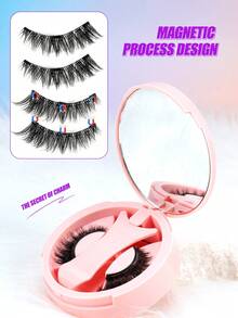 Magnetic Glue-Free Design, Portable Mirror Storage Box, Soft Curly Fur Texture, Comfortable To Wear, Reusable - View 6