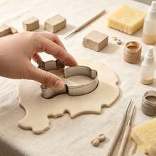 5/9pcs Cat Ceramic Clay Cutter Stainless Steel Cutting Mold For Ceramic Clay Fridge Magnet Keychain Pendant Small Gift Making - Silver - View 5