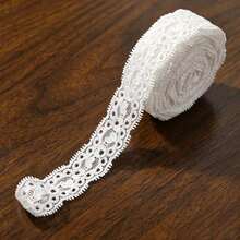 5/10 Yards White Elastic Lace Trim, 2.6cm Floral Elastic Lace Ribbon, Suitable For Clothing Sewing, Wedding Dress, Handmade Decoration And Handmade Accessories - TX366 - View 8