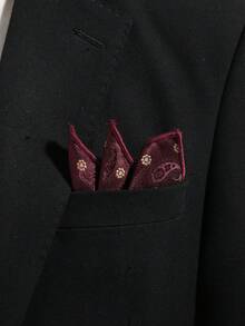 1PC Men's Fashion Casual Versatile Floral & Paisley Pattern Pocket Square Handkerchief Square Scarf Suit Pocket Square Suitable For Daily Business Party Banquet Matching - Multicolor - View 9