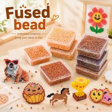 2.6mm Sundymot Fuse Beads, 3000PCS+ Brown G-Series Independent Packaging, With Small Square Box Storage, Anti-Spill, DIY Pendant Keychain, Jewelry Making Craft Materials, Graduation Season, Back To School, Christmas, Party Birthday Gift, Multi-Color 2.6mm Fuse Beads Bulk Refill Kit - 2.6mm Puzzle Beads - View 10