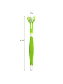 3-Sided Soft Bristle Pet Toothbrush, Suitable For Dogs And Cats, Effectively Removes Plaque And Freshens Breath, Ergonomic Non-Slip Handle, Lightweight And Portable, Pure White Minimalist Design, Practical For All Seasons, Suitable For Home, Travel And Outdoor Grooming Care - Multicolor - View 16