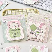 Clover Rabbit Shaped Sticky Notes, Plaid Cute Cartoon Memo Paper, Adhesive Note Pads For Students, Message, Diary, Planner DIY Decoration - A - View 4