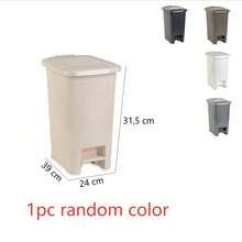 Large‑Capacity Pedal Trash Can, Hands‑Free Odor‑Resistant Sealed Lid Design, Durable Thick Plastic Waste Bin, Modern Minimalist Random Multi‑Color Rectangular Dustbin For Household Waste Disposal, Home Essentials - Multicolor - View 14