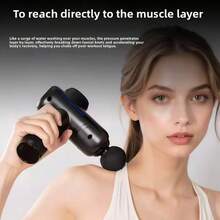 This 5-Speed Adjustable Massage Gun Comes With 4 Replaceable Massage Heads. It's A USB Rechargeable Portable Deep Tissue Impact Muscle Massager, A Lightweight Electric Body Massager Suitable For Gyms, Sports, And Home Use. - Multicolor - View 5