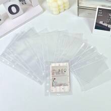 A6/A7/A8 Size 10/20/30/40pcs Transparent Loose-Leaf Refill, Pocket-Style Loose-Leaf Card Page Storage Album Transparent PP Inner Pages, Photo Storage Album, Scrapbook Enthusiasts, Students, Study Room, Classroom, Studio, Back To School Season,Card Holder - Transparent - View 2