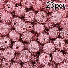 23 10mm Polymer Clay Rhinestone Beads, Sparkling Fancy Diamond Beads, For DIY Products Such As Bracelets, Necklaces, And Keychains. - 23pcs - View 19