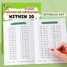 1pc Children's Addition And Subtraction Algorithm Training Enlightenment Book, 64 Pages Per Book, Helps Kids Practice Mental Math, Cultivate Active Thinking Ability, Stimulate Learning Interest, Suitable As Children's Holiday Gift - Multicolor - View 9