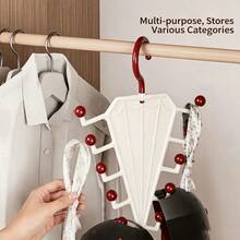 Umbrella Shaped 10-Hook Clothes Rack, Space-Saving Wardrobe Organizer, Multi-Functional Storage Rack For Straps, Hats, Belts And Scarves - Multicolor - View 5
