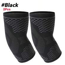2pcs Breathable Elbow Compression Sleeve, Tennis Elbow Arm Support, Suitable For Basketball, Cycling, Tennis, Badminton, Running And Outdoor Sports - Black - View 14