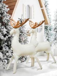 1pc Christmas Reindeer Balloon, Includes White, Gold, Colorful Reindeer, Suitable For Christmas Decoration, Balloon Deer, New Year Party Decoration - Multicolor - View 3