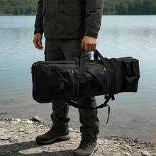 Großer Outdoor-Rucksack, taktischer Rucksack, mit verstellbarem Schultergurt, strapazierfähigem Reißverschluss, Oberfläche aus schwarzem Oxford-Stoff, 81 * 24 cm, für die Jagd und zum Wandern im Freien - Schwarz - Übersicht 10