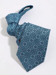 1pc Men's Square Jacquard Tie, Business Formal Suit Accessory, Elegant Decorative Matching - Multicolor - View 4