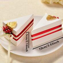 10 Pcs Christmas Cake Shape Gift Boxes Wedding Party Candy Boxes Triangle Candy Bag For Birthday Party Decor Supplies - Multicolor - View 3