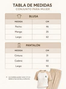 Conjunto casual de 2 piezas para mujer. Camiseta de manga corta, cuello redondo. Pantalón de pierna recta. Ajuste de cintura con resorte ligero. Sin bolsillos. Muy cómodo y transpirable. - Gris - Ver 5