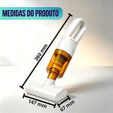 Esse aparelho mini aspirador de pó 3 em 1 portátil recarregável com luz UV higienizante traz sucção potente para você manter cama, sofá, almofadas e móveis de sua casa bem conservados e limpos. - Branco - Visão 8