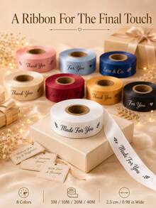 客製化緞面絲帶 25mm 個性化 DIY 織帶，禮品包裝、生日、婚禮、週年紀念，織帶蝴蝶結裝飾禮品，學校用品，返校季 - 彩色 - 查看 9