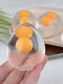 1pc Soft Egg Yolk Liquid Flow Bubble Pressure Ball, Suitable For Sensory Play, With Deformation Recovery Function, Fun Gadget, Home Office Prank Toy, Carnival Gift, Classroom Reward, Halloween Surprise - Multicolor - View 4