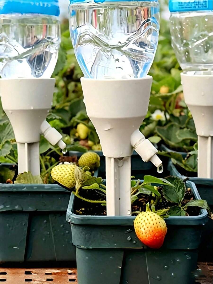 1/5pcs Plant Automatic Watering Spike Set, Adjustable Flow Automatic Drip Irrigation Kit, Suitable For Indoor And Garden Plants, No Battery Required, Fits Standard European And American Threaded Bottles - Multicolor - View 1