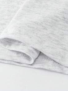 Women's Student Pure Grey Minimalist All-Match Long Sleeve Loose Versatile Casual Home Daily Commute Slouchy Ribbed Neutral Long Sleeve Top T-Shirt - Light Grey - View 8