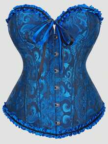Women's Plus Size Court Style Corset Top, Waist-Cinching Body-Shaping Bustier, Sexy Jacquard Vintage Corset Top, Suitable For Wedding, Party, Halloween Costume, Role Play - Multicolor - View 46