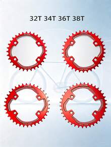 ZRACE BCD96-M MTB Asymmetric Chainring 32T 34T 36T 38T Black Red 4-Hole BCD96 For Mountain Bike Crankset - Black - View 3