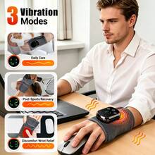 Hailicare 5-Level Heat Therapy 3-Mode Vibration Red Light Wrist Massager, Electric Heated Hand Warmer Wrist Guard, Christmas Gift, 1PC - View 3