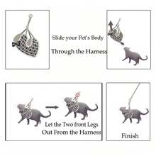 1 Set Adorable Pet Harness And Leash Set,Cute Bear Pet Harness & Leash Set With Gemstone Bow Decoration For Cats And Dogs,Anti-Escape Pet Harness Leash Set For Outdoor Walking - Multicolor - View 7