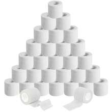 7 Rolls Of Self-Adhesive Bandage, Breathable Athletic Tape, Self-Adhesive Athletic Bandage (White), Suitable For Football, Basketball, Running, Fitness, Badminton, Tennis Accessories, Bandages (5cm White) - White - View 5