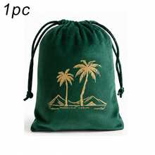 5pcs/1pc Tas Beludru Hijau dengan Motif Pohon Palem, Tas Dekorasi Pesta Perayaan untuk Hari Nasional Arab Saudi - MultiWarna - View 26