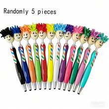 Cute Doll Smiling Face Rainbow Bowtie Ballpoint Pen, Multi-Color Touch Screen Pen, Creative Office & Study Gift, Random Color - A - View 10