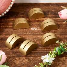 Gold Semi-Circular Table Number Holder, Multi-Function Card Photo Memo Clip, Suitable For Wedding, Party, Banquet, Home And Bar Decoration - Multicolor - View 8