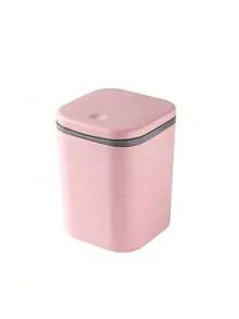 1pc Mini Trash Can With Lid, Small Desktop Waste Bin, Plastic Desktop Waste Basket, Twist Lid Design To Prevent Odor Leakage, Suitable For Storing Fruit Peels And Paper Scraps, Keeps Desktop Tidy, Applicable For Bathroom, Home Office Desktop Decoration, Coffee Table, Office, Living Room, Study And Other Places - A - View 7
