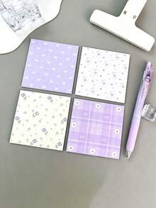 4pcs/Set Kertas Tempel Motif Daun Semanggi yang Sangat Menarik, Dapat Dipindahkan, Kertas Tempel Memo Minimalis Lucu untuk Pelajar, Ukuran 75*75mm, Bantalan Memo Kantor Kreatif, Perlengkapan Penting untuk Kembali ke Sekolah, Hadiah untuk Pelajar - Satu-Ukuran - View 14