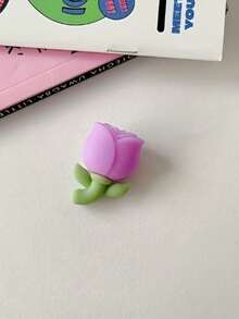 1PC/4pcs Cute Flower Cable Protector - Silicone Material, Decorative And Protective Charger Cable Sleeve, Suitable For Phone, Computer And More - Pink, Yellow, Red, Purple Design, Soft Rubber Cable Anti-Breakage Bite Protector - A - View 5