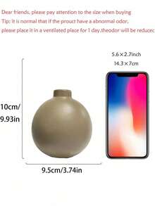1pc Modern Minimalist Resin Vase Set, Black Brown And Gray Decorative Flower Vases For Dried Or Artificial Flowers, Tabletop Home Decor For Living Room, Dining Table, Entryway, Bookshelf, Office, Coffee Table And Housewarming Gift - A - View 13