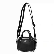 Adidas Clover Mini Bowling Bag Unisex Handheld Crossbody Casual Shoulder Bag 22cm*16cm*7cm - Black and White - View 5