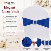 10PCS Elastic Chair Bands, Suitable For Bow And Ribbon Decoration, Stretch And Tie Without Tools, Equipped With Square Buckle Slider, Wrinkle-Resistant Spandex Material, Suitable For Wedding, Party, Banquet And Event Decoration - Multicolor - View 18
