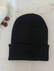 [Customized] Personalized Kids Knitted Beanie With Text,Name Or Logo, Rolled Edge Boy Girl Hat For Daily Wear & Holiday Gift - Multicolor - View 15