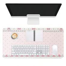 1pc Pink Bow Strawberry PU Leather Mouse Pad, Office Desk Mat, Computer Fast Typing Carpet Pad, Gamer Laptop Keyboard Desktop Mat, Cartoon Cute, Waterproof, Anti-Slip, Oil-Resistant - View 5