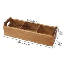 1PC Wooden Tea Bag Organizer 3 Slot Tea Storage Holder Box Wooden Color - Multicolor - View 7