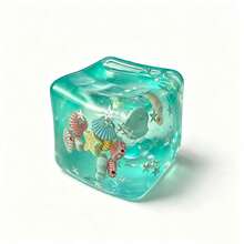Q-Lia Ocean Theme Squeeze Cube, Ultra-Soft Transparent Stress Relief Toy With Built-In Shells And Fish, Crystal Clear Texture Fidget Toy, Soothing Sensory Toy For Adults And Children - Multicolor - View 8