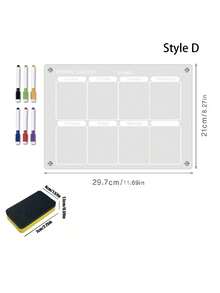 Magnetic Transparent Refrigerator Calendar Board (Comes With 6 Magnetic Whiteboard Pens),Acrylic Writing Board,Transparent Pattern Memo Board,Reusable Planner Magnetic Refrigerator Sticker,Reusable Meal Planner,Perfect For Christmas And Halloween In - Multicolor - View 11