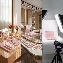1pc Pink Soft Anti-Scratch Velvet Jewelry Storage Display Tray, Multi-Size Nesting Stackable Jewelry Display Tray, Suitable For Rings, Necklaces, Bracelets, Earrings, Studs, Bangles, Jewelry Store Display, Vanity Storage, Live Stream Display - Pink - View 4