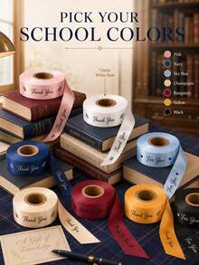 Customized Ribbon, 25mm Personalized DIY Ribbon, Gift Wrapping, Birthday, Wedding, Anniversary, Woven Ribbon Bow Decoration Gifts, School Supplies, Back To School - Multicolor - View 4