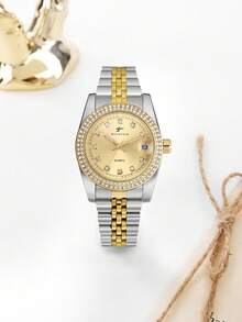 RICECGO A Women's Wristwatch, A Stylish Accessory With A Double-Row Diamond Bezel-Elegant And Perfect For Both Work And Formal Events. - Multicolor - View 11
