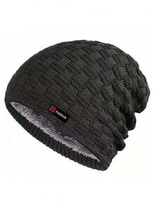 1pc Unisex Knitted Beanie Hat, Windproof & Warm, Fashionable Versatile Woolen Cap, Suitable For Daily Wear In Autumn And Winter - Multicolor - View 2